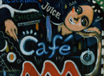 Cafe AAAの手描き看板